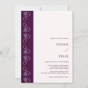 Sample Paisley Two Colour Line Floral Wedding Invitation