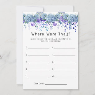 Sample Purple Floral Garde Bridal Shower Game Card