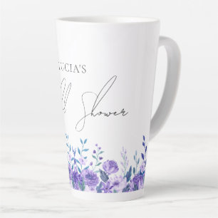 Sample Purple Floral Garden Bridal Favours Latte Mug