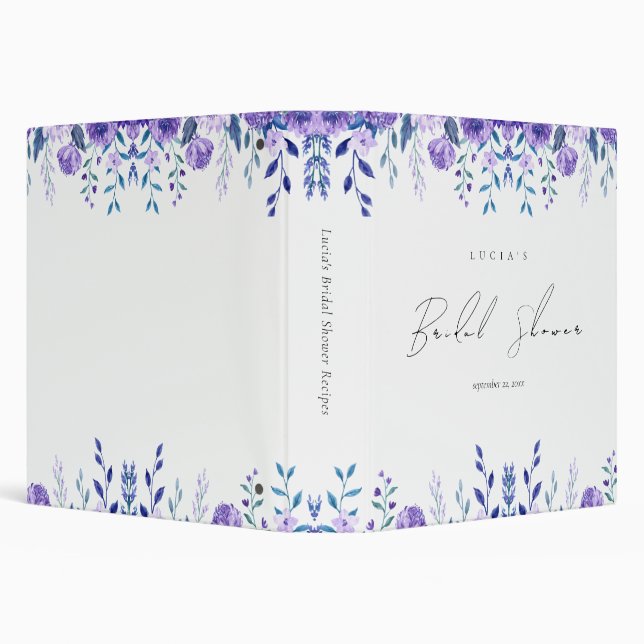 Sample Purple Floral Garden Bridal Shower Binder (Background)