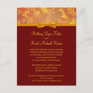 Sample Wedding Invitation - Autumn Leaves