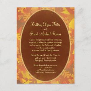 Sample Wedding Invitation - Autumn Mist Round Postcard