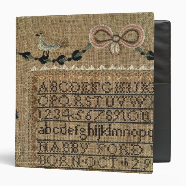 Sampler by N.Ford, 1799, New Hampshire Binder (Front/Inside)
