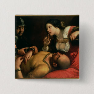 Samson and Delilah 2 Inch Square Button