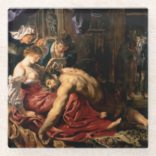Samson and Delilah, c.1609 Glass Coaster
