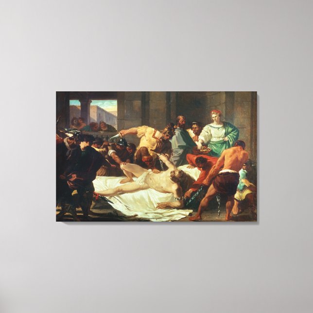 Samson betrayed by Delilah (oil on canvas) Canvas Print (Front)