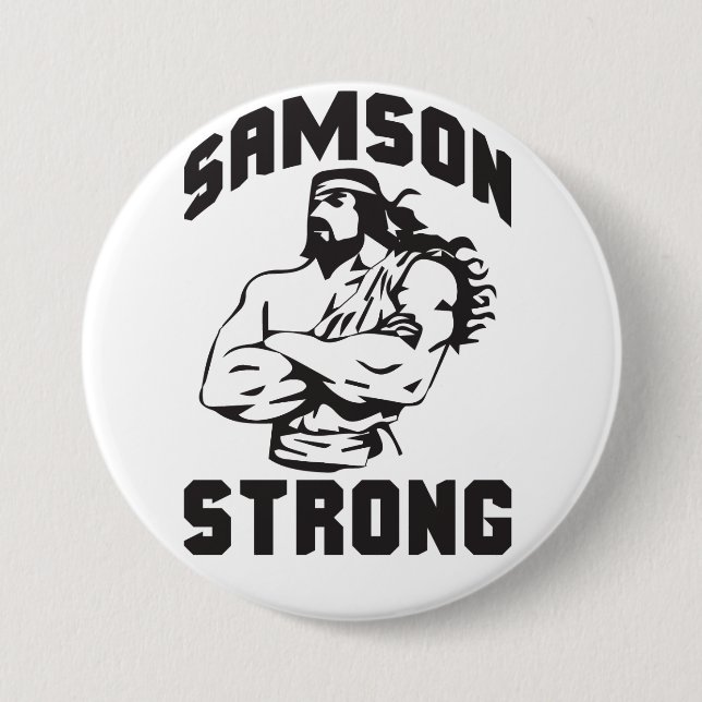 Samson Strong - Bodybuilding 3 Inch Round Button (Front)