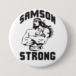 Samson Strong - Bodybuilding 3 Inch Round Button