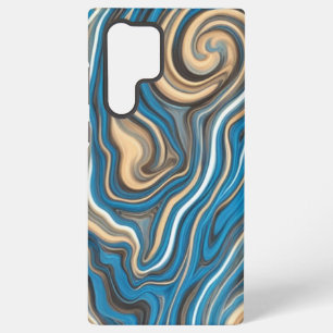 Samsung Galaxy Flèches bleues et dorées Vagues S22 Ultra Coque