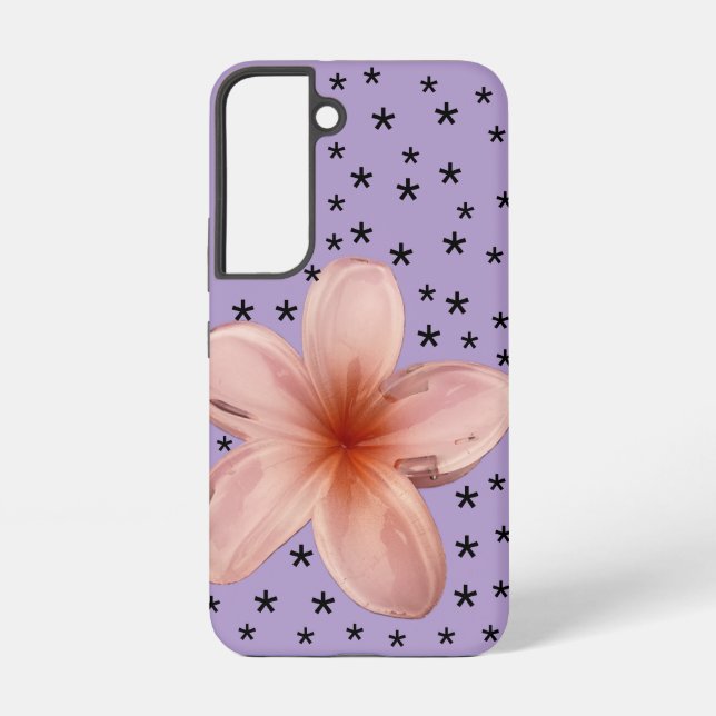 Samsung Galaxy Fleurs roses sur le Coque de fleurs violettes (Verso)