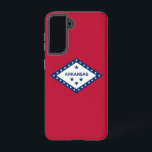 Samsung Galaxy S21 Case Flag of Arkansas, U.S.A.<br><div class="desc">Transform your Samsung Galaxy S21 into a symbol of Arkansas pride with our exclusive cover featuring the flag of Arkansas! Crafted with meticulous attention to detail, this cover proudly showcases the iconic design of the Arkansas state flag. The flag features a diamond shape with 25 white stars and three blue...</div>