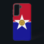Samsung Galaxy S21 Case Flag of Dallas, Texas<br><div class="desc">Enhance your Samsung Galaxy S21 with our exclusive phone cover featuring the official flag of Dallas! Crafted with meticulous attention to detail, this phone cover proudly displays the flag of Dallas, symbolizing the city's rich history and cultural identity. The flag features a blue field with a white star in the...</div>