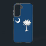 Samsung Galaxy S21 Case Flag of South Carolina<br><div class="desc">Transform your Samsung Galaxy S21 into a symbol of South Carolina pride with our exclusive phone cover featuring the flag of South Carolina! Crafted with meticulous attention to detail, this phone cover celebrates South Carolina's rich heritage and cultural pride. The design prominently features the state flag, which includes a white...</div>