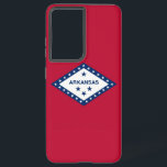 Samsung Galaxy S21 Plus Case Flag of Arkansas U.S.<br><div class="desc">Transform your Samsung Galaxy S21 Plus into a symbol of Arkansas pride with our exclusive cover featuring the flag of Arkansas! Crafted with meticulous attention to detail, this cover proudly showcases the iconic design of the Arkansas state flag. The flag features a diamond shape with 25 white stars and three...</div>