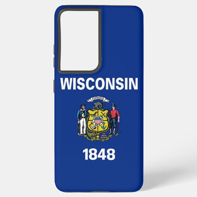 Samsung Galaxy S21 Plus Case flag of Wisconsin (Back)