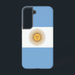 Samsung Galaxy S22 Case Flag of Argentina<br><div class="desc">Transform your Samsung Galaxy S22 into a symbol of Argentine pride with our exclusive cover featuring the flag of Argentina! Crafted with meticulous attention to detail, this cover proudly showcases the iconic design of the Argentine flag. The flag features three horizontal stripes of light blue and white, with a golden...</div>