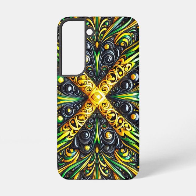 Samsung Galaxy S22 Case with Jamaican Colours (Back)