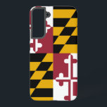 Samsung Galaxy S22 Plus Case Flag of Maryland<br><div class="desc">Transform your Samsung Galaxy S22 Plus into a celebration of Maryland's pride with our exclusive phone cover featuring the state flag! Crafted with meticulous attention to detail, this cover proudly showcases the distinctive elements of the Maryland flag. It features a unique design of alternating quadrants of black and gold with...</div>