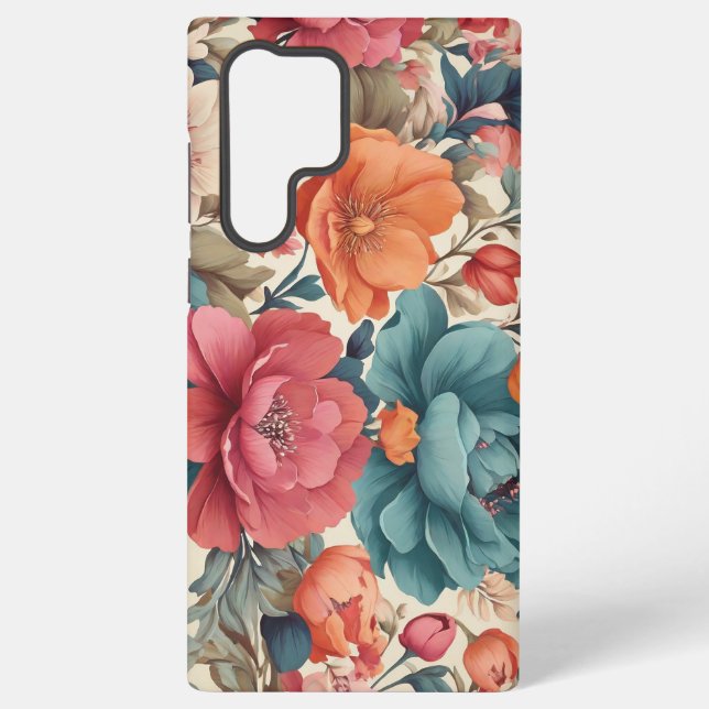 Samsung Galaxy S22 Ultra Case, Florals pattern Samsung Galaxy S22 Ultra Case (Back)