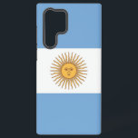 Samsung Galaxy S22 Ultra Case with Argentina flag<br><div class="desc">Transform your Samsung Galaxy S22 Ultra into a symbol of Argentine pride with our exclusive cover featuring the flag of Argentina! Crafted with meticulous attention to detail, this cover proudly showcases the iconic design of the Argentine flag. The flag features three horizontal stripes of light blue and white, with a...</div>