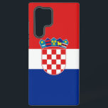 Samsung Galaxy S22 Ultra Case with Croatia flag<br><div class="desc">Transform your Samsung Galaxy S22 Ultra with our exclusive phone cover featuring the flag of Croatia! Crafted with meticulous attention to detail, this phone cover proudly showcases the iconic design of the Croatian flag. The flag features three horizontal stripes of red, white, and blue, with the Croatian coat of arms...</div>
