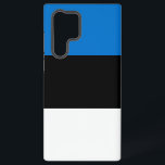 Samsung Galaxy S22 Ultra Case with Estonia flag<br><div class="desc">Protect your Samsung Galaxy S22 Ultra in style with this sleek case featuring the bold and elegant flag of Estonia. The striking horizontal tricolor of blue, black, and white is displayed prominently, symbolizing the Estonian sky, soil, and national aspiration. The minimalist design ensures the flag remains the central focus, adding...</div>