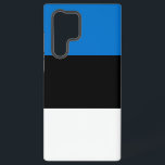 Samsung Galaxy S22 Ultra Case with Estonia flag<br><div class="desc">Protect your Samsung Galaxy S22 Ultra in style with this sleek case featuring the bold and elegant flag of Estonia. The striking horizontal tricolor of blue, black, and white is displayed prominently, symbolizing the Estonian sky, soil, and national aspiration. The minimalist design ensures the flag remains the central focus, adding...</div>