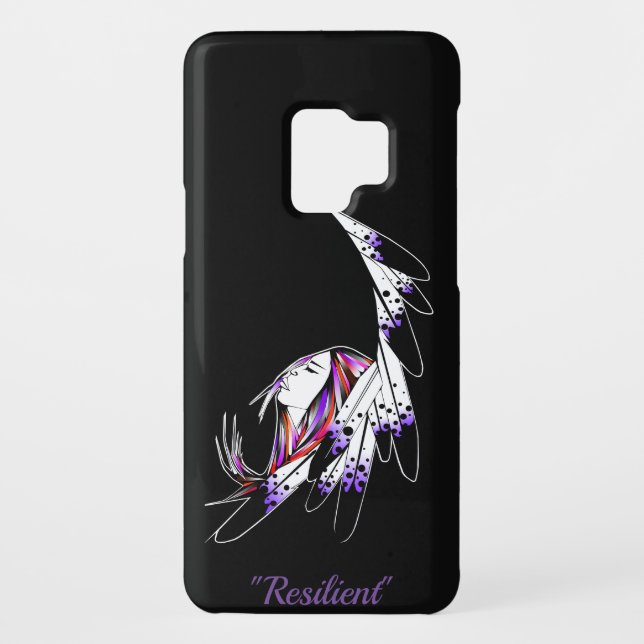 Samsung Galaxy S9 cell case woman eagle feathers (Back)