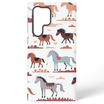 Samsung phone case with abstract horse images.