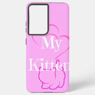 Samsung S21 ultra case pink kitten case