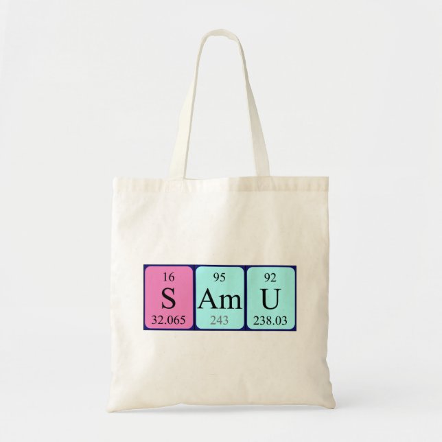 Samu periodic table name tote bag (Front)