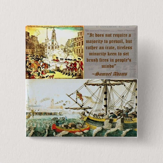 Samuel Adams 2 Inch Square Button (Front)