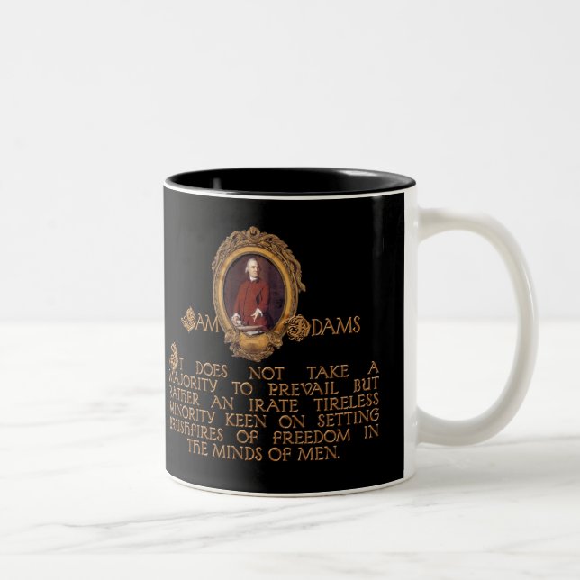 Samuel Adams, Irate and Tireless Guy Two-Tone Coffee Mug (Right)