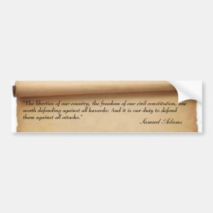 Samuel Adams Quote Bumper Sticker