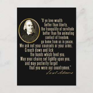 Samuel Adams Quote Postcard