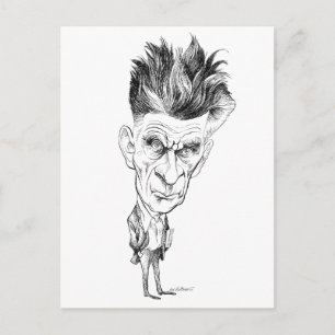 Samuel Beckett Caricature by Edmund S Valtman Postcard