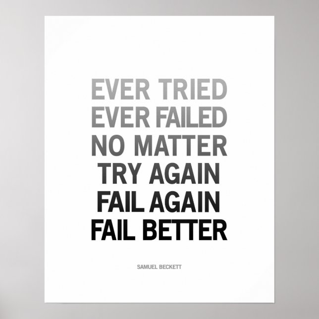 Samuel Beckett quote poster Black and white (Front)