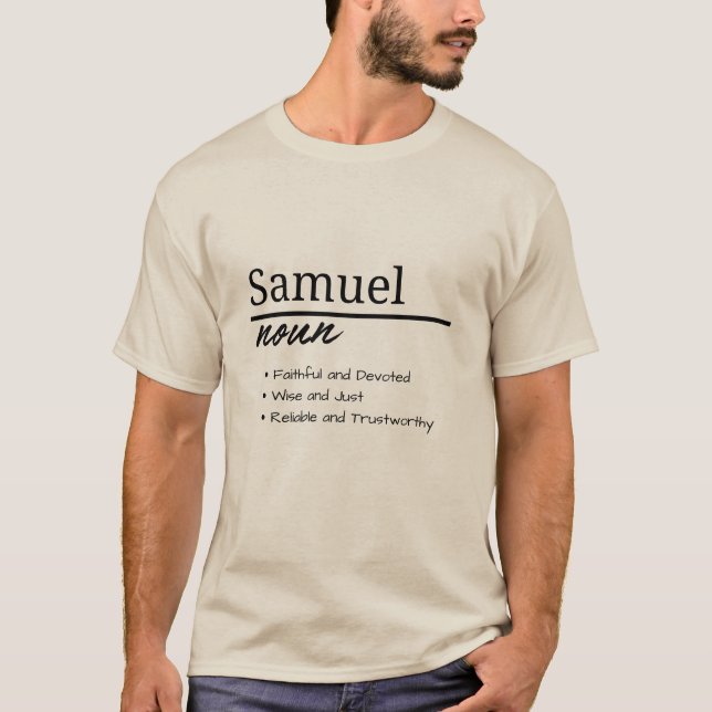 Samuel, Boy Personalized Name Definition T-Shirt (Front)