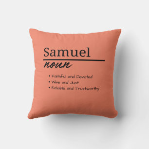 Samuel, Boy Personalized Name Definition Throw Pillow
