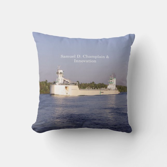 Samuel D. Champlain & Innovation square pillow (Front)