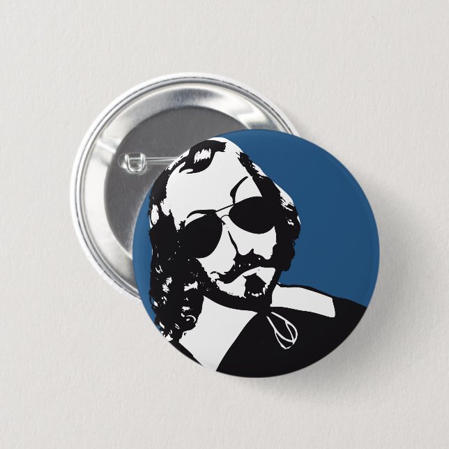 Samuel de Champlain Hipster lunettes futur Québec 2 Inch Round Button (Front & Back)
