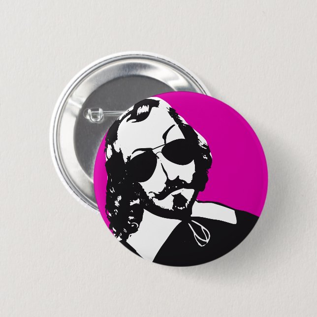Samuel de Champlain Hipster lunettes futur Québec 2 Inch Round Button (Front & Back)