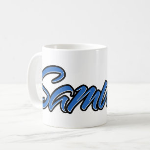 Samuel First Name Name blue cup coffee cup