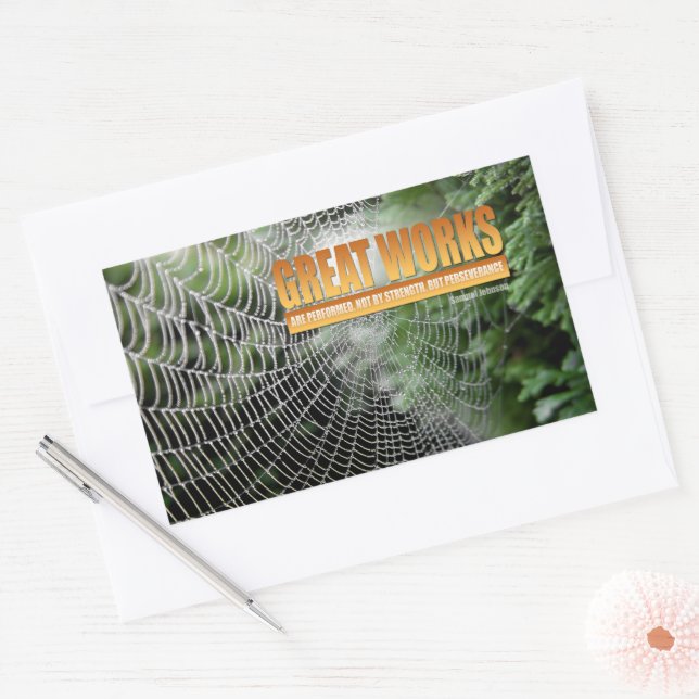 Samuel Johnson Inspirational Quote "Great works" Sticker (Envelope)