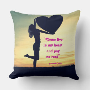 Samuel Lover quote heart love inspiration Case-Mat Throw Pillow