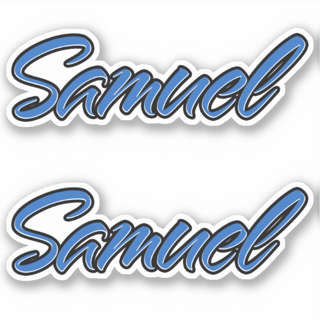 Samuel Name blue stickers sticker set (Front)