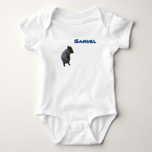 Samuel name With Aussie Quokka, Baby Bodysuit
