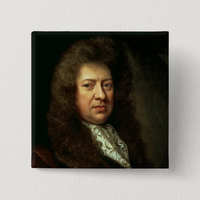 Samuel Pepys 2 Inch Square Button (Front)