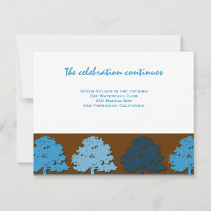 Samuel Reception Bar Mitzvah Wedding Blue Trees Invitation