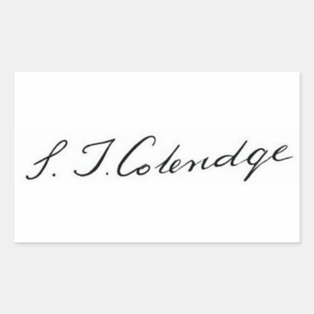 Samuel Taylor Coleridge signature Sticker (Front)